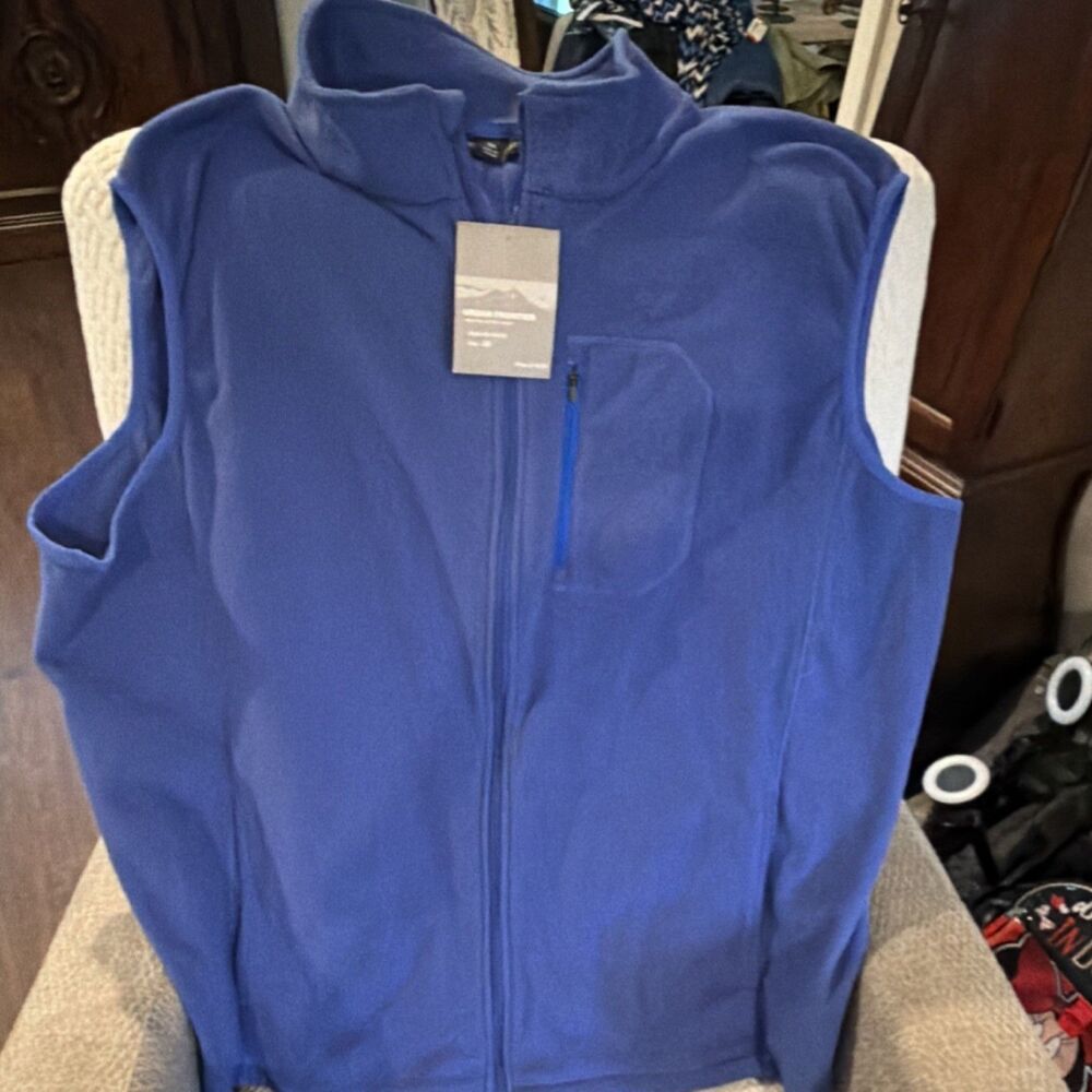 Urban Frontier Blue Full Zip Vest Men's 3X Zipped Pockets Cotton Blend
